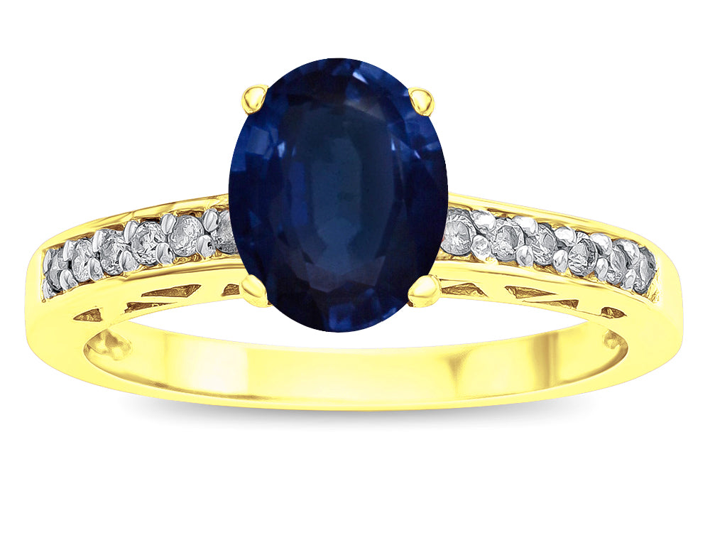 Star K  Oval 8x6 Genuine Sapphire Channel Set Engagement Promise Ring