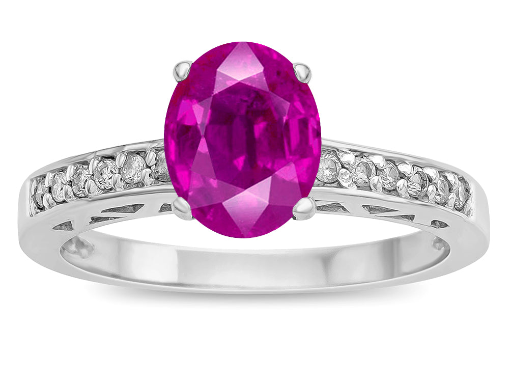 Star K  Oval 8x6 Simulated Pink Tourmaline Channel Set Engagement Promise Ring