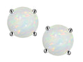 Star K Round 6mm Genuine Opal Classic Screw Back Stud Earrings