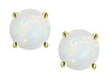 Star K Round 7mm Genuine Opal Classic Stud Earrings