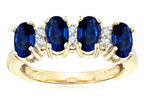 Star K Oval 5x3 Created Sapphire 4 Four Stone Band Ring