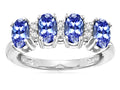 Star K Genuine Tanzanite Oval 5x3 4 Four Stone Band Ring