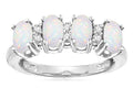 Star K Genuine Opal Oval 5x3 4 Four Stone Band Ring