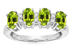 Star K Genuine Peridot Oval 5x3 4 Four Stone Band Ring