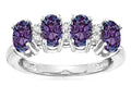 Star K Simulated Alexandrite Oval 5x3 4 Four Stone Band Ring