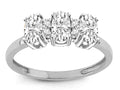 Star K 3 Three Oval Genuine White Topaz Stones Promise Ring Wedding Band