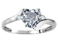 Original Star K Heart Shape 6mm Genuine Aquamarine bypass Ring