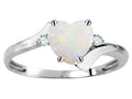 Original Star K Heart Shape 6mm Genuine Opal bypass Ring