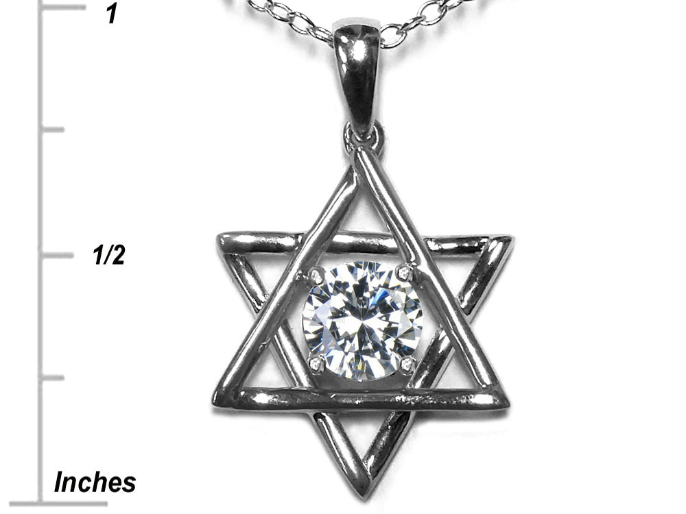 Star K Jewish Star of David Pendant Necklace with Round Genuine Peridot