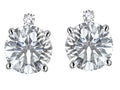 Star K Round 7mm Genuine White Topaz Stud Earrings with Accent Stone on Top