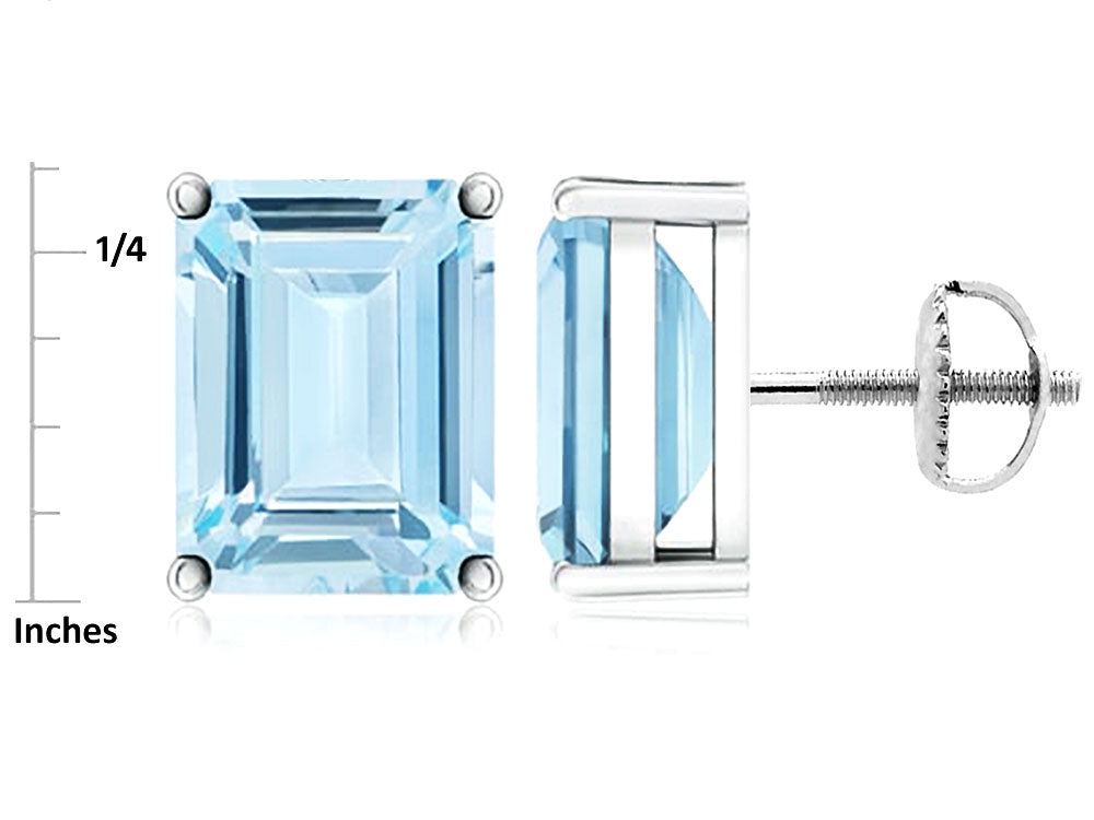 Star K Emerald Cut 8x6mm Simulated Alexandrite Screw Back Earrings Studs