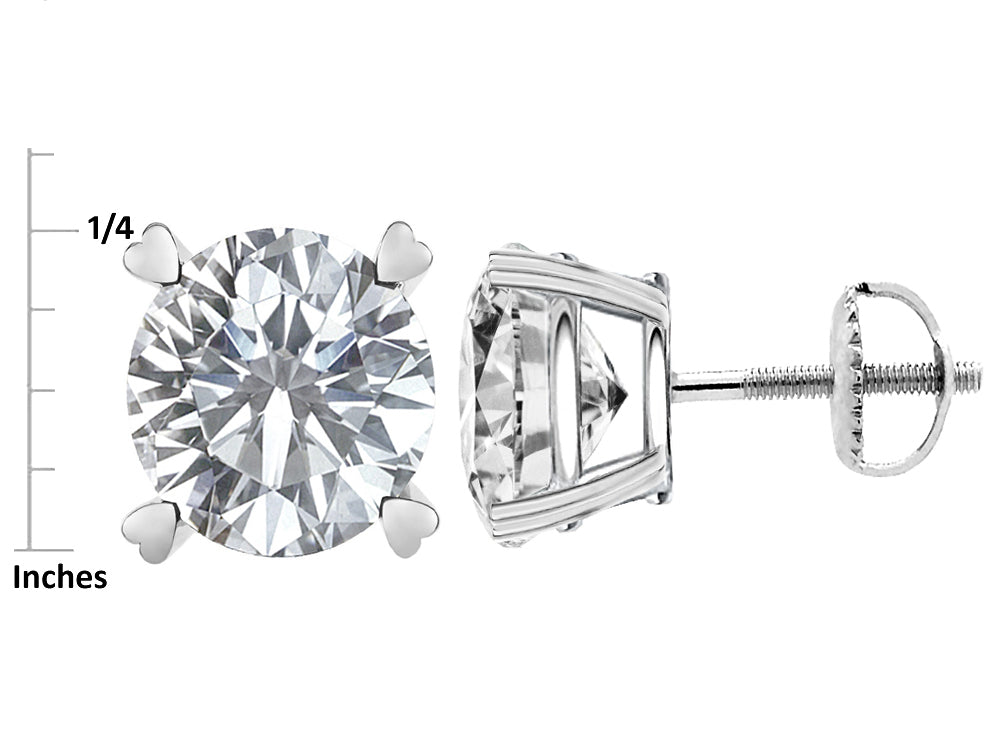 Star K Round 7mm Genuine Opal Screw Back Stud Earrings with Heart Prongs
