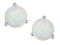 Star K Round 6mm Genuine Opal Three 3 prong Martini Screw back Stud earrings