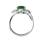 Star K Three 3 Stone 8mm Round Rainbow Mystic Topaz Trillion Engagement Promise Comfort fit Ring