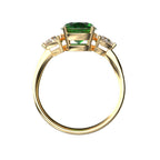 Star K Three 3 Stone 8mm Round Rainbow Mystic Topaz Trillion Engagement Promise Comfort fit Ring