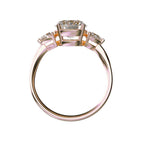 Star K Three 3 Stone 8mm Round Genuine White Topaz Trillion Engagement Promise Comfort fit Ring