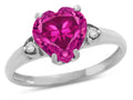 Star K Heart Shaped 8mm Simulated Pink Tourmaline Engagement Promise Wedding Ring