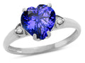 Star K Heart Shaped 8mm Simulated Tanzanite Engagement Promise Wedding Ring