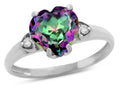 Star K Heart Shaped 8mm Rainbow Mystic Topaz Engagement Promise Wedding Ring