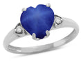 Star K Heart Shaped 8mm Created Star Sapphire Engagement Promise Wedding Ring