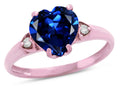 Star K Heart Shaped 8mm Created Sapphire Engagement Promise Wedding Ring