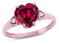Star K Heart Shaped 8mm Created Ruby Engagement Promise Wedding Ring