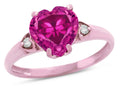Star K Heart Shaped 8mm Simulated Pink Tourmaline Engagement Promise Wedding Ring