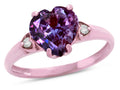 Star K Heart Shaped 8mm Simulated Alexandrite Engagement Promise Wedding Ring