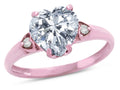 Star K Heart Shaped 8mm Genuine White Topaz Engagement Promise Wedding Ring