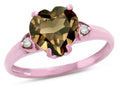 Star K Heart Shaped 8mm Genuine Smoky Quartz Engagement Promise Wedding Ring