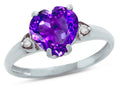 Star K Heart Shaped 8mm Genuine Amethyst Engagement Promise Wedding Ring