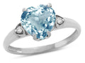 Star K Heart Shaped 8mm Genuine Sky Blue Topaz Engagement Promise Wedding Ring