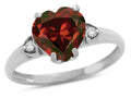 Star K Heart Shaped 8mm Genuine Garnet Engagement Promise Wedding Ring