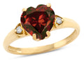 Star K Heart Shaped 8mm Genuine Garnet Engagement Promise Wedding Ring