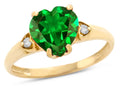 Star K Heart Shaped 8mm Simulated Emerald Engagement Promise Wedding Ring