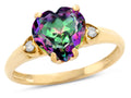 Star K Heart Shaped 8mm Rainbow Mystic Topaz Engagement Promise Wedding Ring