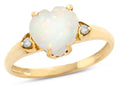 Star K Heart Shaped 8mm Genuine Opal Engagement Promise Wedding Ring