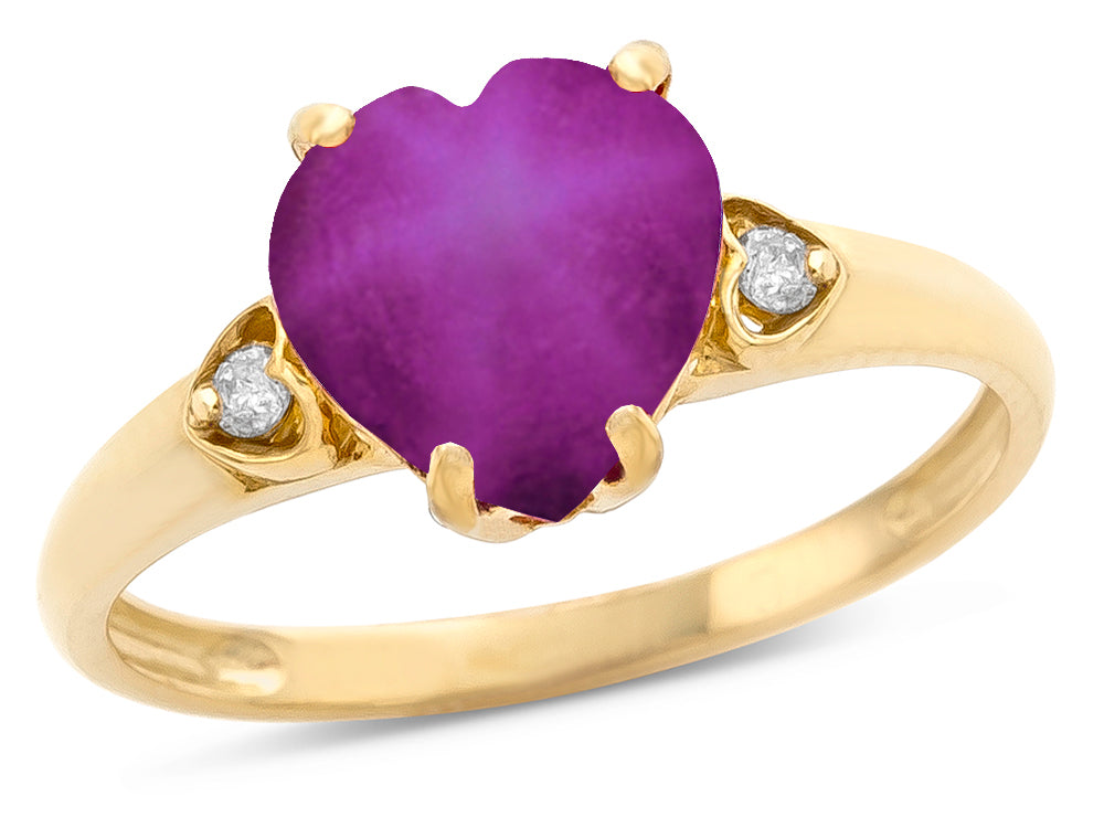 Star K Heart Shaped 8mm Created Star Ruby Engagement Promise Wedding Ring