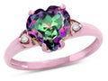 Star K Heart Shaped 8mm Rainbow Mystic Topaz Engagement Promise Wedding Ring