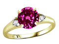 Star K Round 7mm Simulated Pink Tourmaline Three 3 Stone Heart Engagement Promise Wedding Ring