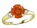 Star K Round 7mm Simulated Fire Opal Three 3 Stone Heart Engagement Promise Wedding Ring