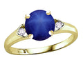 Star K Round 7mm Created Star Sapphire Three 3 Stone Heart Engagement Promise Wedding Ring