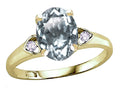 Star K Oval 9x7 Genuine Aquamarine Three 3 Stone Heart Engagement Promise Wedding Ring
