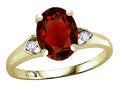 Star K Oval 9x7 Genuine Garnet Three 3 Stone Heart Engagement Promise Wedding Ring