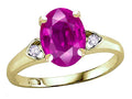 Star K Oval 9x7 Simulated Pink Tourmaline Three 3 Stone Heart Engagement Promise Wedding Ring