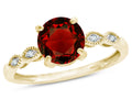 Star K Round 7mm Genuine Garnet Vintage Antique Look Engagement Promise Ring