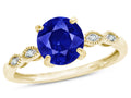 Star K Round 7mm Created Sapphire Vintage Antique Look Engagement Promise Ring