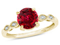Star K Round 7mm Created Ruby Vintage Antique Look Engagement Promise Ring