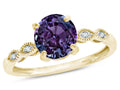 Star K Round 7mm Simulated Alexandrite Vintage Antique Look Engagement Promise Ring