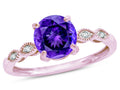 Star K Round 7mm Genuine Amethyst Vintage Antique Look Engagement Promise Ring